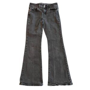 Gap Girls Sz 12 Jeans Black Flare High Rise Denim Adjustable Hippie 70s Western